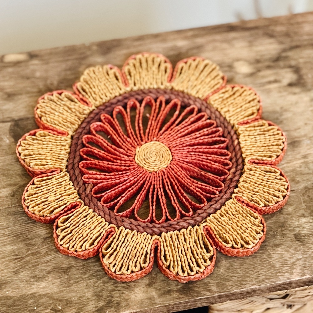 Flower Wicker Wall Hanging